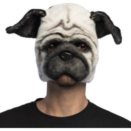 Máscara realista de perro (carlino) – Disfraz divertido y llamativo