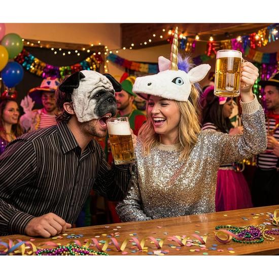 Máscara realista de perro (carlino) – Disfraz divertido y llamativo