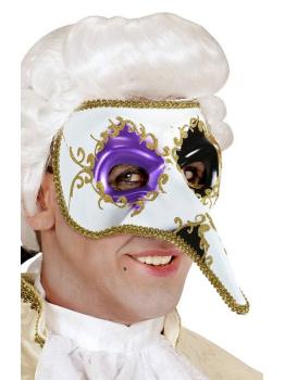 Máscara Veneciana  Nariz Decorada Morado/Negro