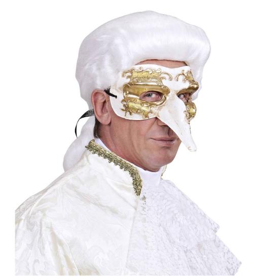 Máscara Veneciana Nariz Decorada Oro .