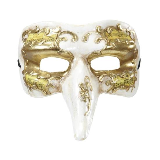 Máscara Veneciana Nariz Decorada Oro .