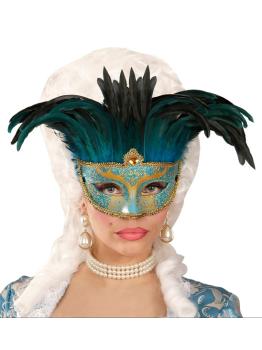 Máscara veneciana con plumas