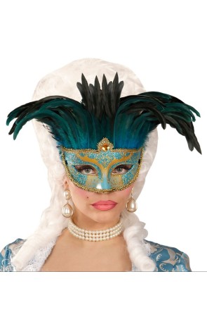 Máscara veneciana con plumas