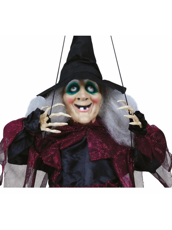 Muñeca Halloween Bruja En Columpio 1m