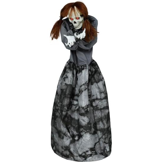 Mujer Esqueleto Susto con Luz, Sonido y Movimiento 120 cm