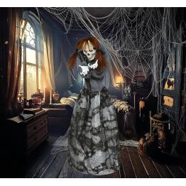 Mujer Esqueleto Susto con Luz, Sonido y Movimiento 120 cm