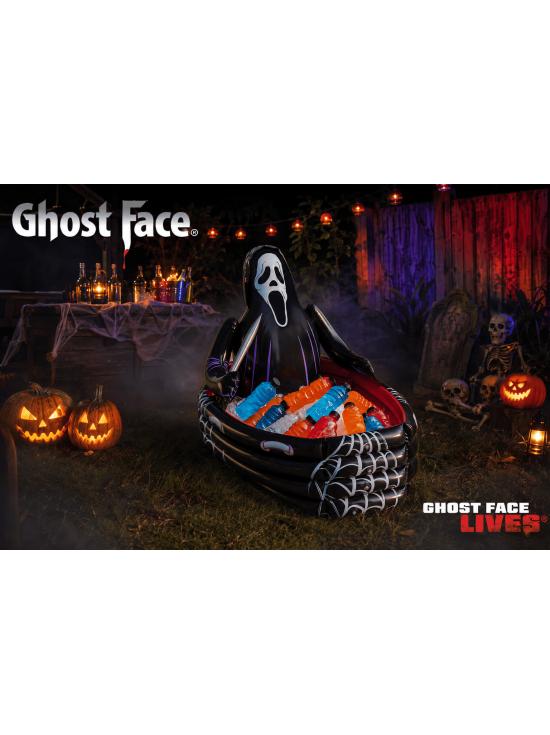 Nevera Inflable Ataúd Ghost Face® para Halloween – Enfriador de Bebidas