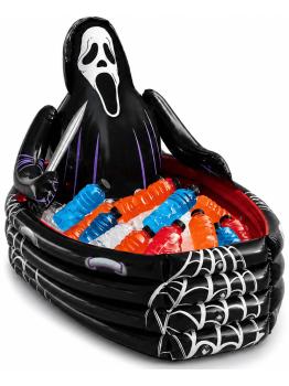 Nevera Inflable Ataúd Ghost Face® para Halloween – Enfriador de Bebidas
