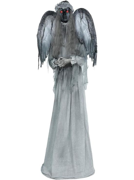 Ángel Animatrónico de Terror Halloween 170 cm con Ojos LED