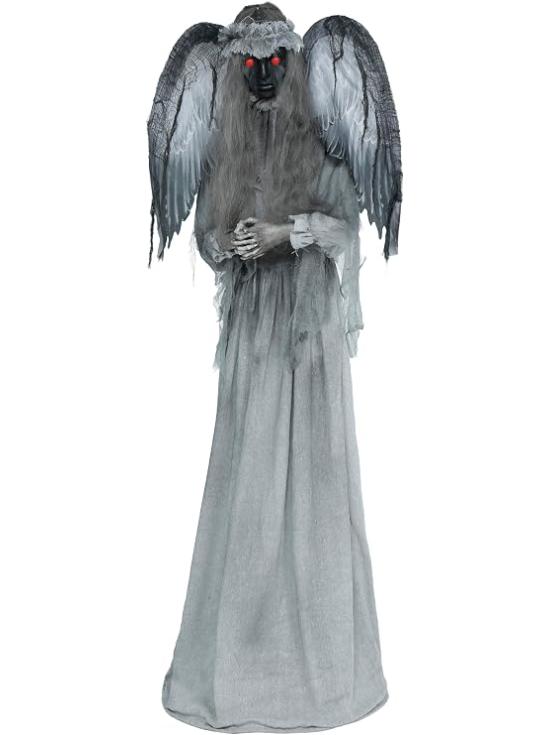 Ángel Animatrónico de Terror Halloween 170 cm con Ojos LED