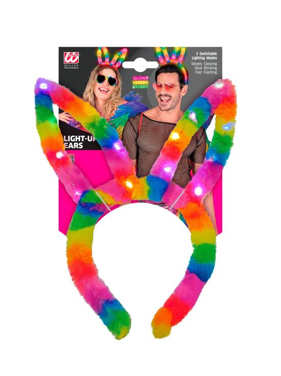 Orejas de Conejito Arco Iris Iluminadas para fiestas y celebraciones
