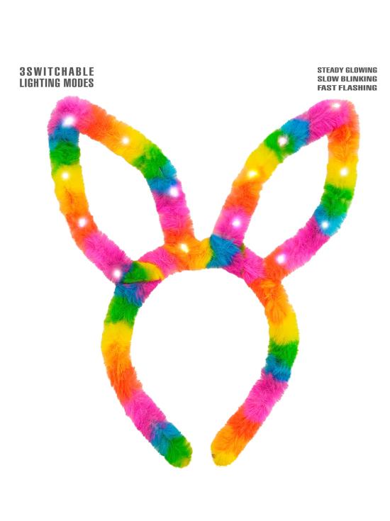 Orejas de Conejito Arco Iris Iluminadas para fiestas y celebraciones