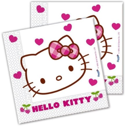 PACK 20 SERVILLETAS HELLO KITTY HEARTS