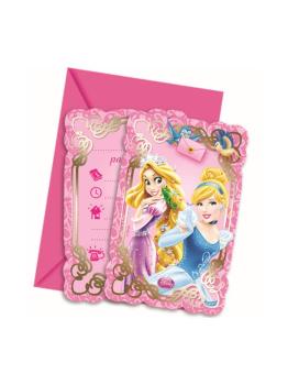 PACK 6 INVITACIONES PRINCESS ANIMALS