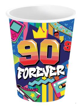 Pack 6 Vasos años 90 240 ml 9 cms
