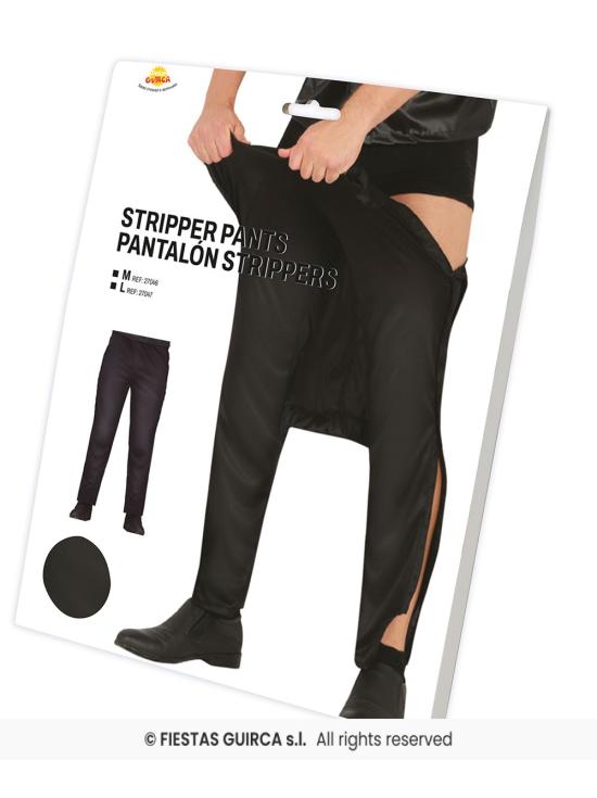 Pantalón Stripper Negro - Accesorio de Disfraz para Despedida de Soltero y Fiestas de Adultos -