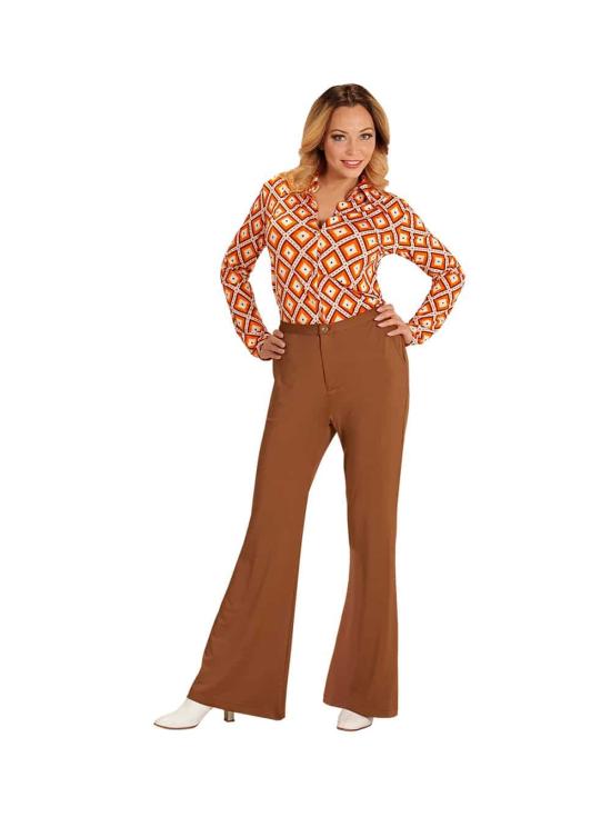 Pantalones de Mujer Años 70 Groovy Marrón*