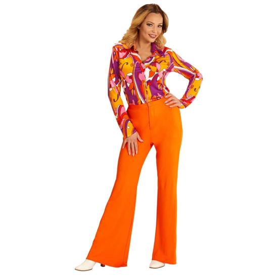 Pantalones de Mujer Años 70 Groovy Naranja