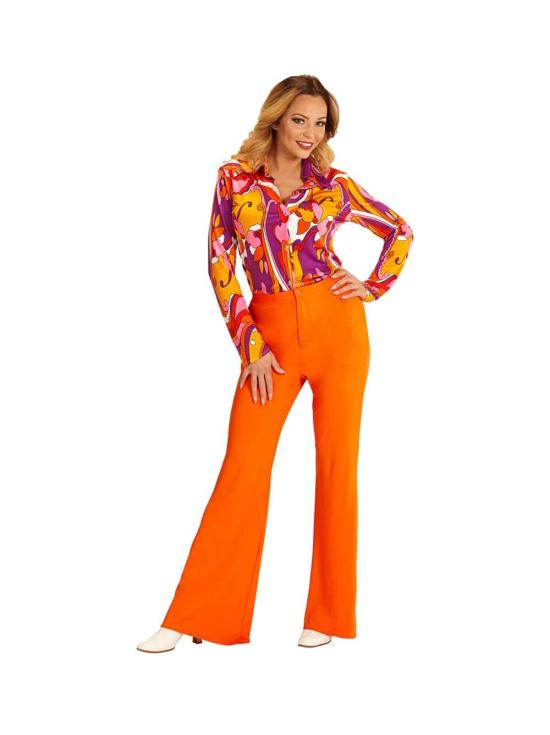 Pantalones de Mujer Años 70 Groovy Naranja