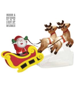 Papá Noel Hinchable con 2 Renos Luminoso 210 cm