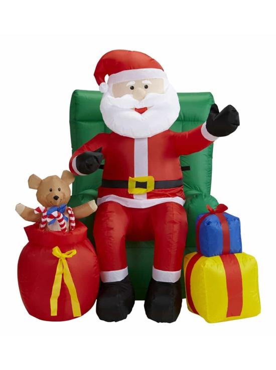 Papá Noel Sentado Hinchable Luz y Movimiento 122 cms