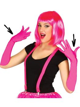 Par de Guantes Fucsia 45 cms.