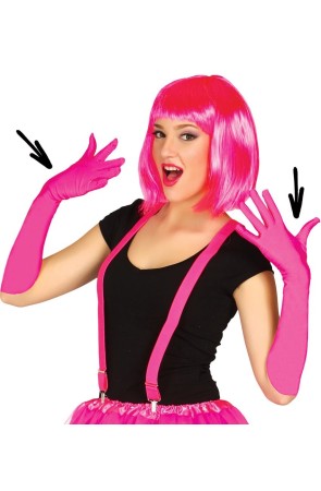 Par de Guantes Fucsia 45 cms.