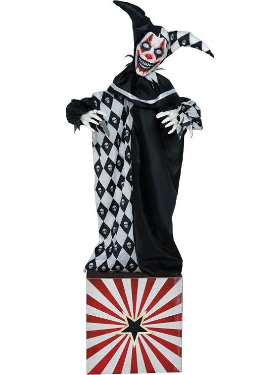 Payaso Terrorífico con Caja, Luz, Sonido y Movimiento 170 cm
