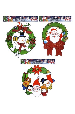 Pegatina Ventana Corona de Navidad 30 cms