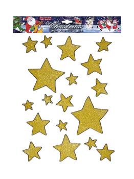 Pegatina Ventana Estrellas Set 18 und Purpurina