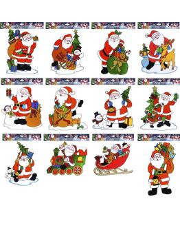 Pegatina Ventana Papá Noel  Navidad 30 cms