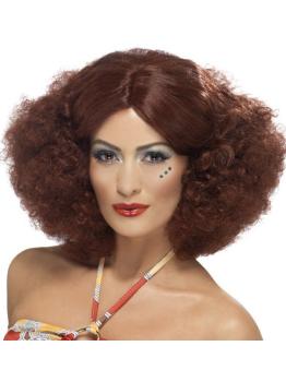 Peluca afro los 70 castaña rojiza