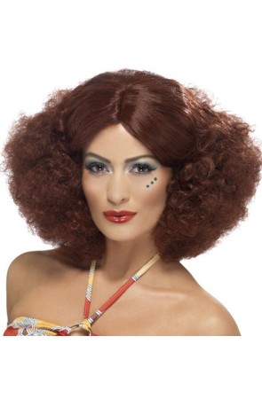 Peluca afro los 70 castaña rojiza