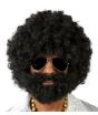 Peluca Afro negra con barba