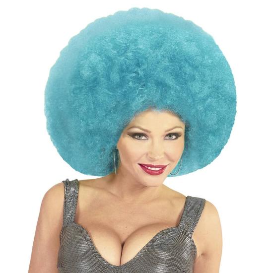 Peluca Afro Sobredimensionada color Azul . Peluca Afro Sobredimensionada color Azul .