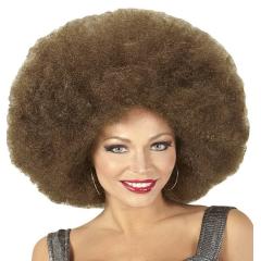 Peluca Afro Sobredimensionada Castaña