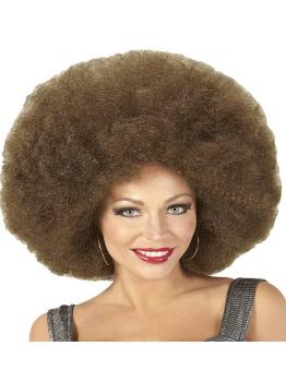 Peluca Afro Sobredimensionada Castaña