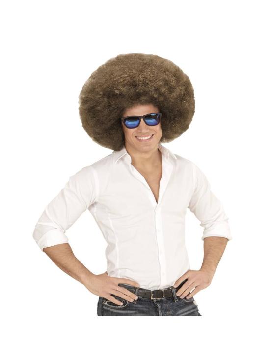 Peluca Afro Sobredimensionada Castaña