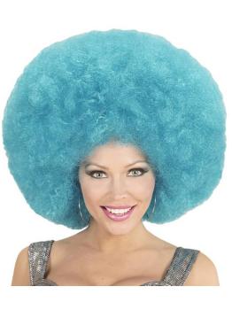 Peluca Afro Sobredimensionada color Azul .