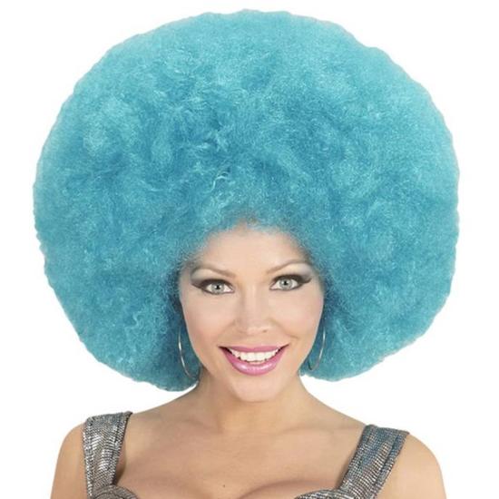 Peluca Afro Sobredimensionada color Azul . Peluca Afro Sobredimensionada color Azul .