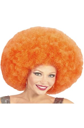 Peluca Afro Sobredimensionada color Naranja