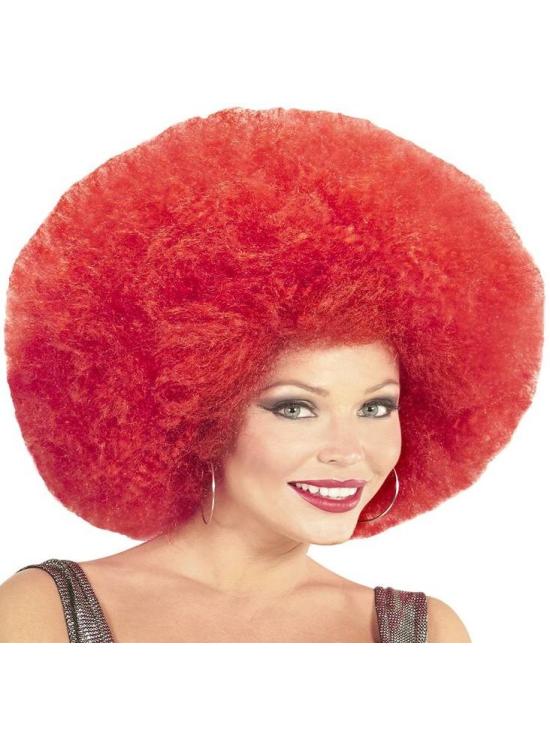 Peluca Afro Sobredimensionada color Roja .