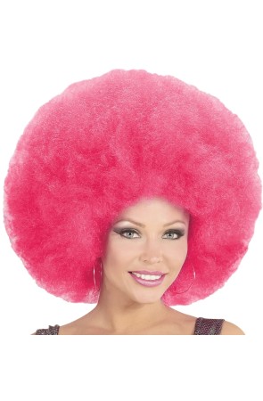 Peluca Afro Sobredimensionada color Rosa