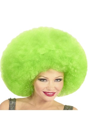 Peluca Afro Sobredimensionada color Verde .