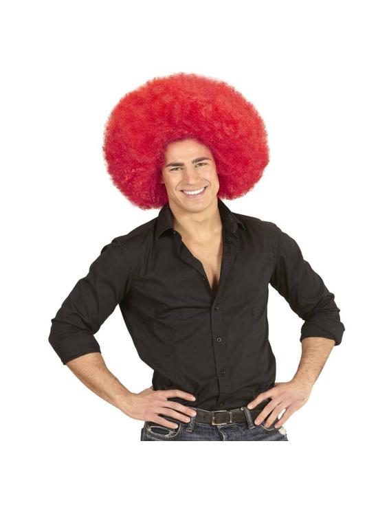 Peluca Afro Sobredimensionada color Roja .