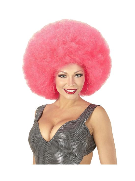 Peluca Afro Sobredimensionada color Rosa