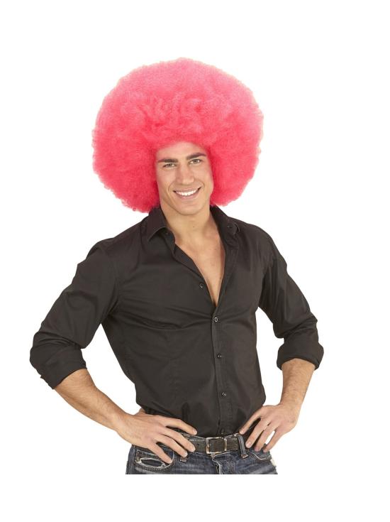 Peluca Afro Sobredimensionada color Rosa