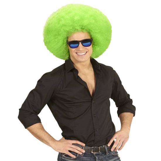 Peluca Afro Sobredimensionada color Verde . Peluca Afro Sobredimensionada color Verde .