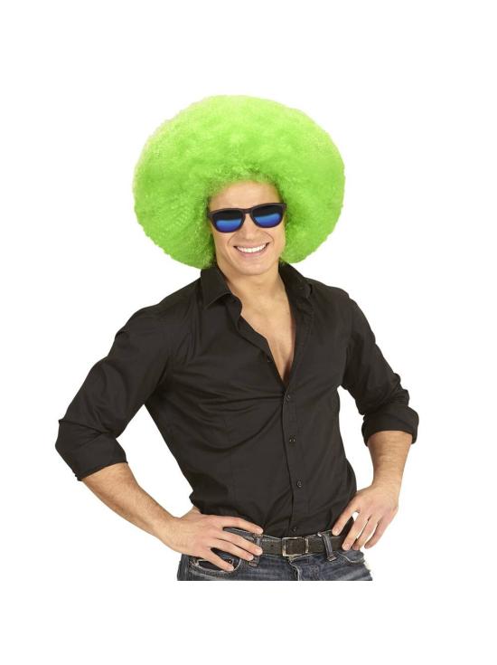Peluca Afro Sobredimensionada color Verde .