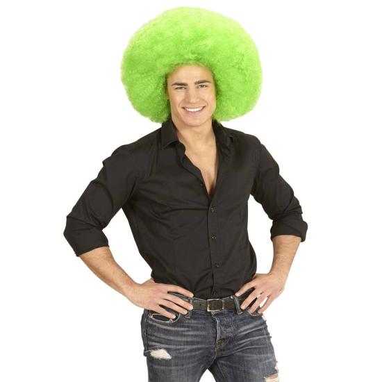 Peluca Afro Sobredimensionada color Verde . Peluca Afro Sobredimensionada color Verde .